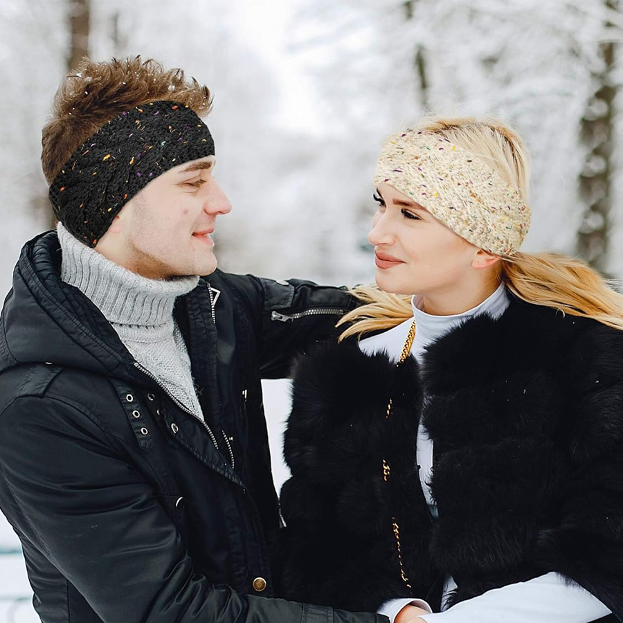 Fleece Ear Warmer Band - SSUNTAK Kadınlar İçin Kışlık Örgü Saç