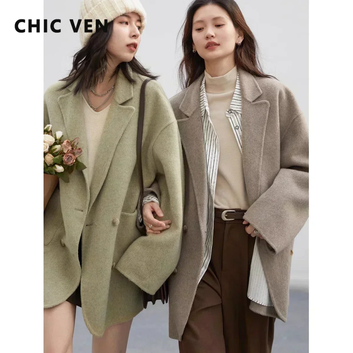 Down Jacket Packable - CHIC VEN kadın Yün Palto Gevşek