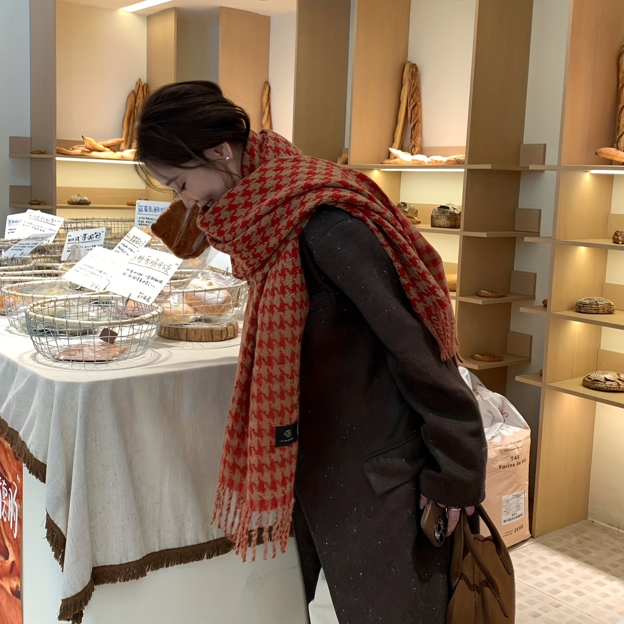 FANGSIGE Zarif Yüz Kule Yün Sı - Wool Scarf Men incelemesi ve fiyatı
