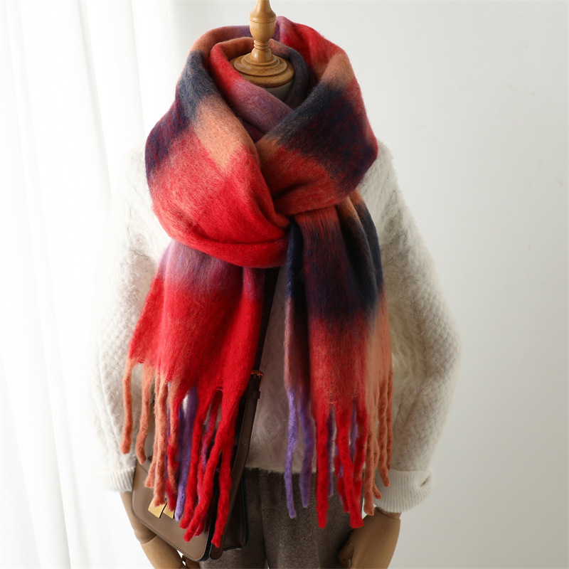 Yeni Sonbahar Kış Izgara Desen - Wool Scarf Men incelemesi ve fiyatı